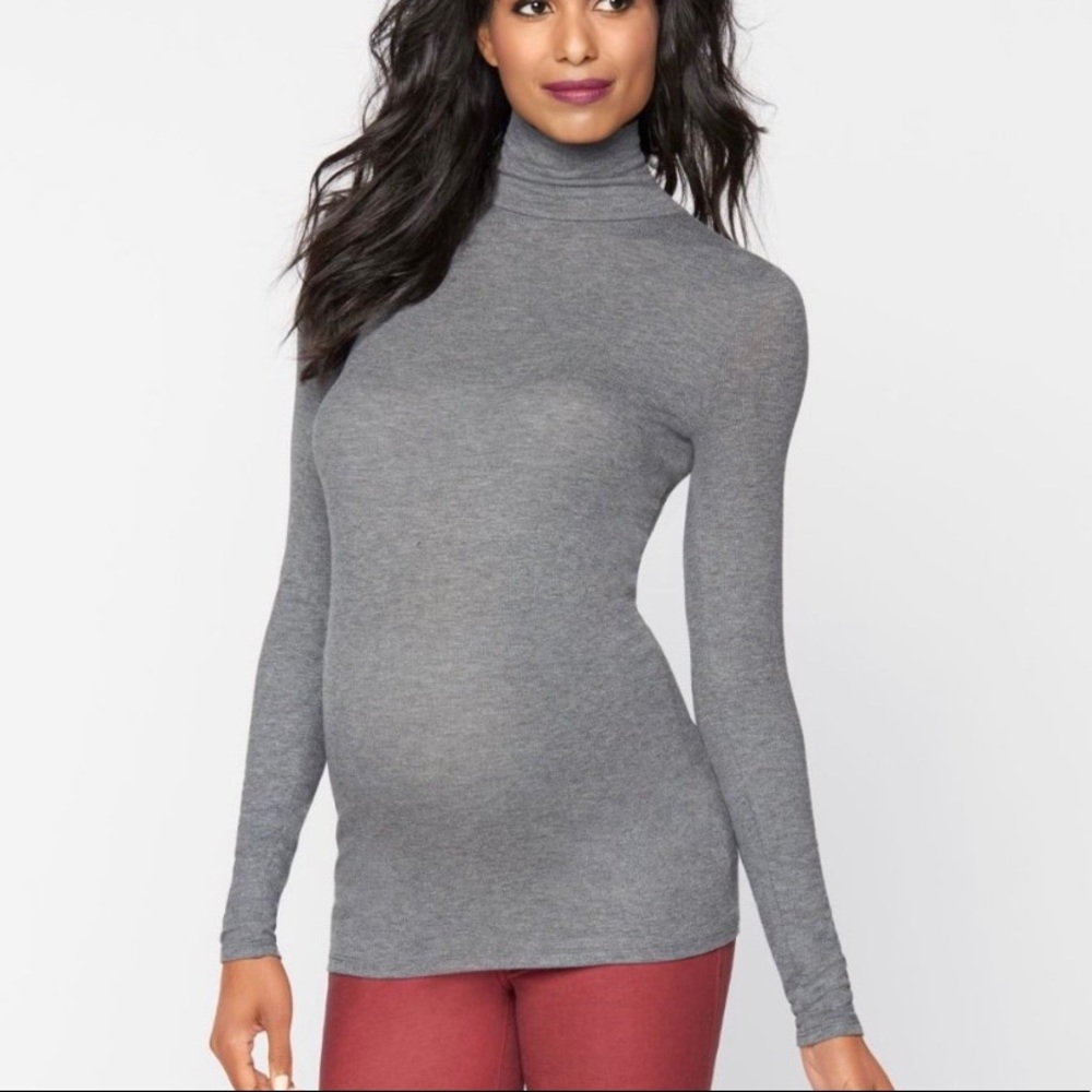 Pea In Pod Gray Ribbed Maternity Tee Longsleeve